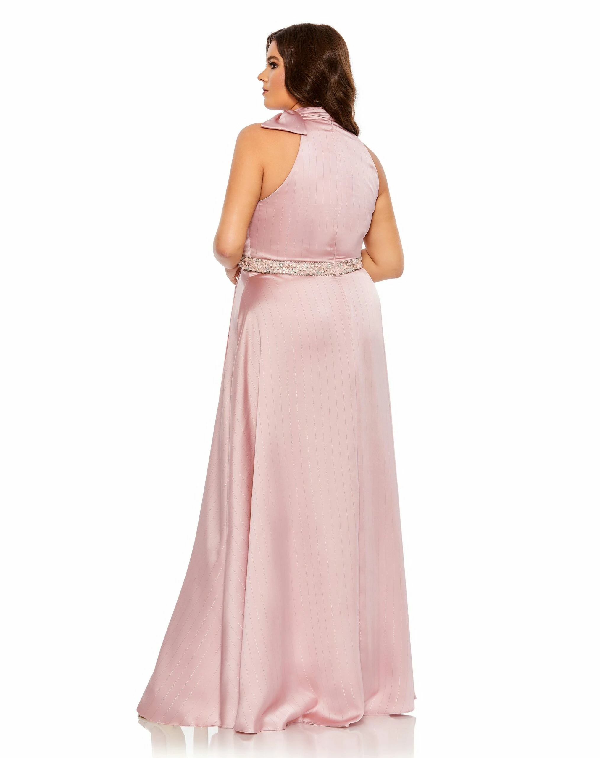 High Neck Soft Tie Beaded Belt Gown (Plus) 4 High Neck Soft Tie Beaded Belt Gown (Plus) - Image 2