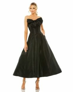 Strapless Ballgown With Bow Detail 10 Strapless Ballgown With Bow Detail -Women's Skirt 49605 BLK Default 1 WS