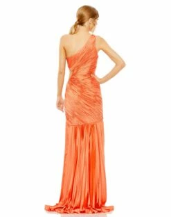 Side Cut-Out One-Shoulder Pleated Gown 12 Side Cut-Out One-Shoulder Pleated Gown -Women's Skirt 49683 COR 2 WS