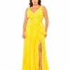 Chiffon Pleated V-Neck Ruffle Gown (Plus) -Women's Skirt 49714W MGO Default 1 WS