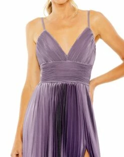 Slim Strap Ruched Top Heat Pleated Dress -Women's Skirt 49721 VintageLilac CL