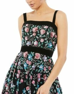 Floral Embellished A-line Dress -Women's Skirt 4984 BMU 3 WS