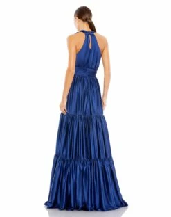Ruffle Halter Neck Gown -Women's Skirt 50658 Sapphire BK 1