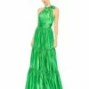 Ruffle Halter Neck Gown -Women's Skirt 50658 SpringGreen AB