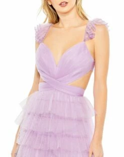 Ruffle Tiered Tulle Cut Out Gown -Women's Skirt 50670 Lilac CL