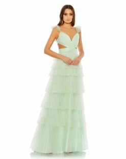 Ruffle Tiered Tulle Cut Out Gown -Women's Skirt 50670 MIN Default 1 WS