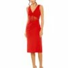 Sheer Mesh Caged Midriff V Neck Jersey Midi Dress 1 Sheer Mesh Caged Midriff V Neck Jersey Midi Dress -Women's Skirt 50726 RED Default 1 WS