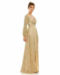 Multi-Colored Sequin Silver Gown -Women's Skirt 5213 Champagne AS