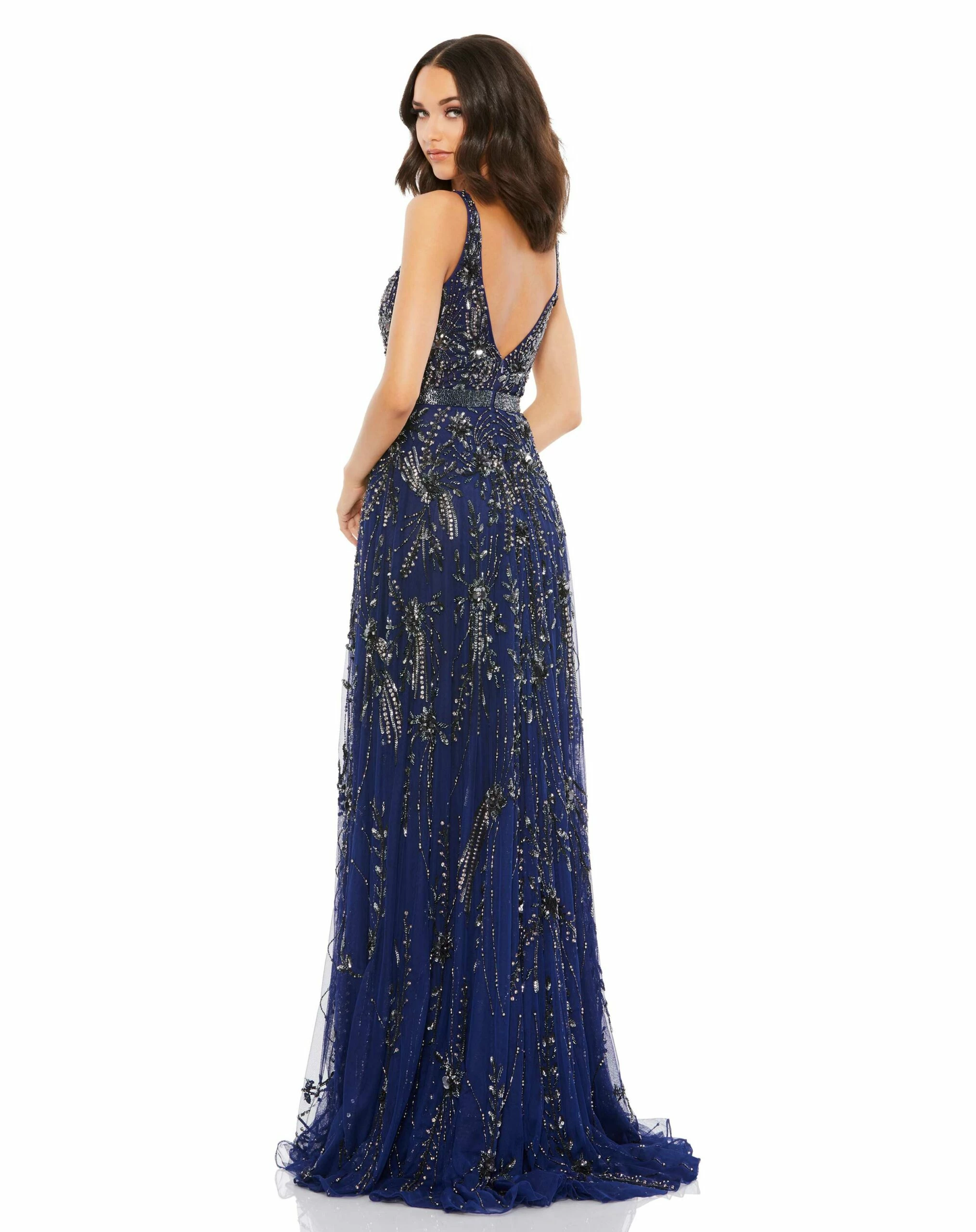 Embellished V-Neck Long Gown 4 Embellished V-Neck Long Gown - Image 2