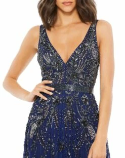 Embellished V-Neck Long Gown 10 Embellished V-Neck Long Gown -Women's Skirt 5215 Midnight CL