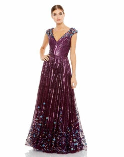 Sequin & Floral Embellished Evening Gown -Women's Skirt 5223 AME 1 WS