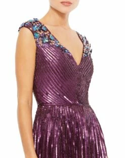 Sequin & Floral Embellished Evening Gown -Women's Skirt 5223 AME 3 WS