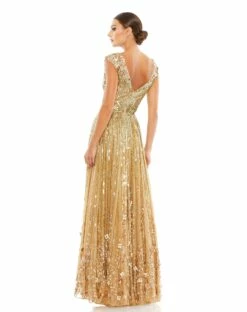 Sequin & Floral Embellished Evening Gown -Women's Skirt 5223 CHM 2 WS