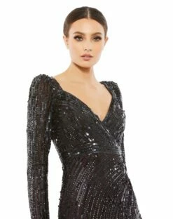 Sequined Sweetheart Long Sleeve Gown -Women's Skirt 5379 ESP 3 WS