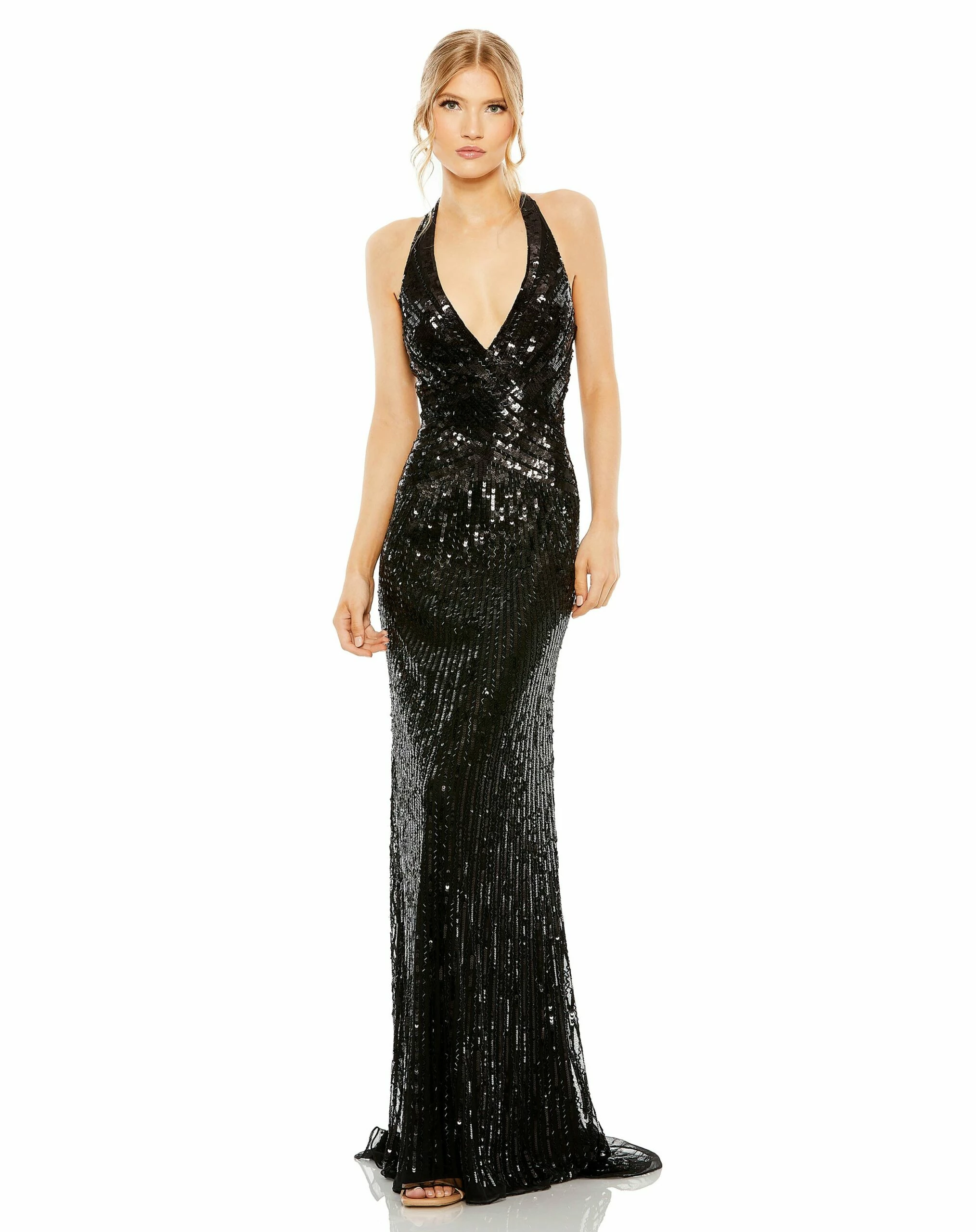 Sleeveless Faux Wrap Sequin Embellished Cut Out Back 6 Sleeveless Faux Wrap Sequin Embellished Cut Out Back - Image 4