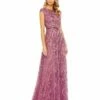 Cap Sleeve Embellished Evening Gown 1 Cap Sleeve Embellished Evening Gown -Women's Skirt 5445 Plum AB