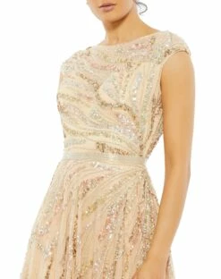 Cap Sleeve Embellished Evening Gown 13 Cap Sleeve Embellished Evening Gown -Women's Skirt 5445 BGM 3 WS