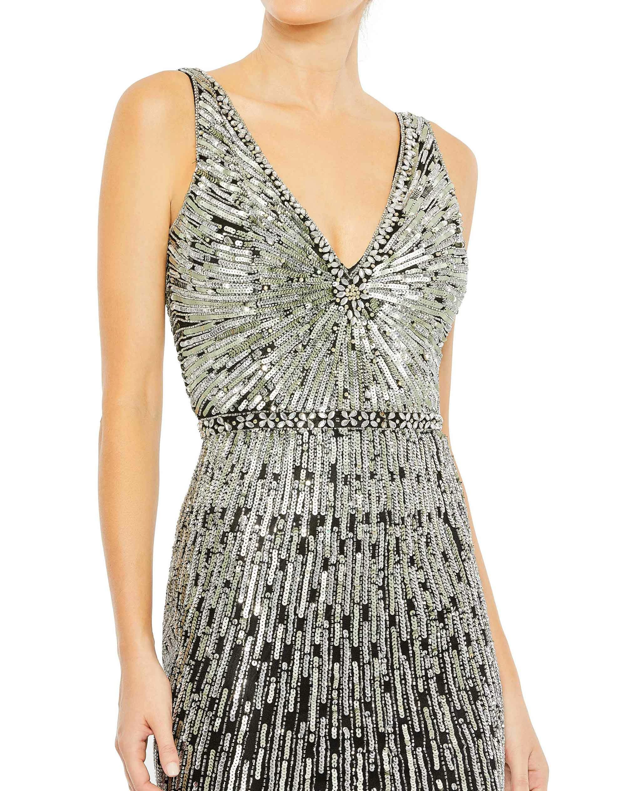 Sequin Embellished Elegant Sleeveless Evening Gown 8 Sequin Embellished Elegant Sleeveless Evening Gown - Image 6