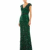 Embellished V Neck Cap Sleeve Sequin Gown 2 Embellished V Neck Cap Sleeve Sequin Gown -Women's Skirt 5505 GZZ Default 1 WS