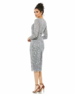 Embellished Illusion Sheath Dress -Women's Skirt 5521 PLA 2 WS