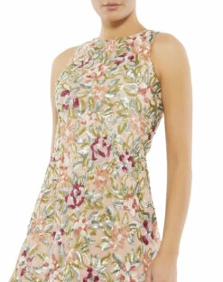 Sequined Floral Detail Sleeveless Mini Dress -Women's Skirt 5537 bmm 3 ws