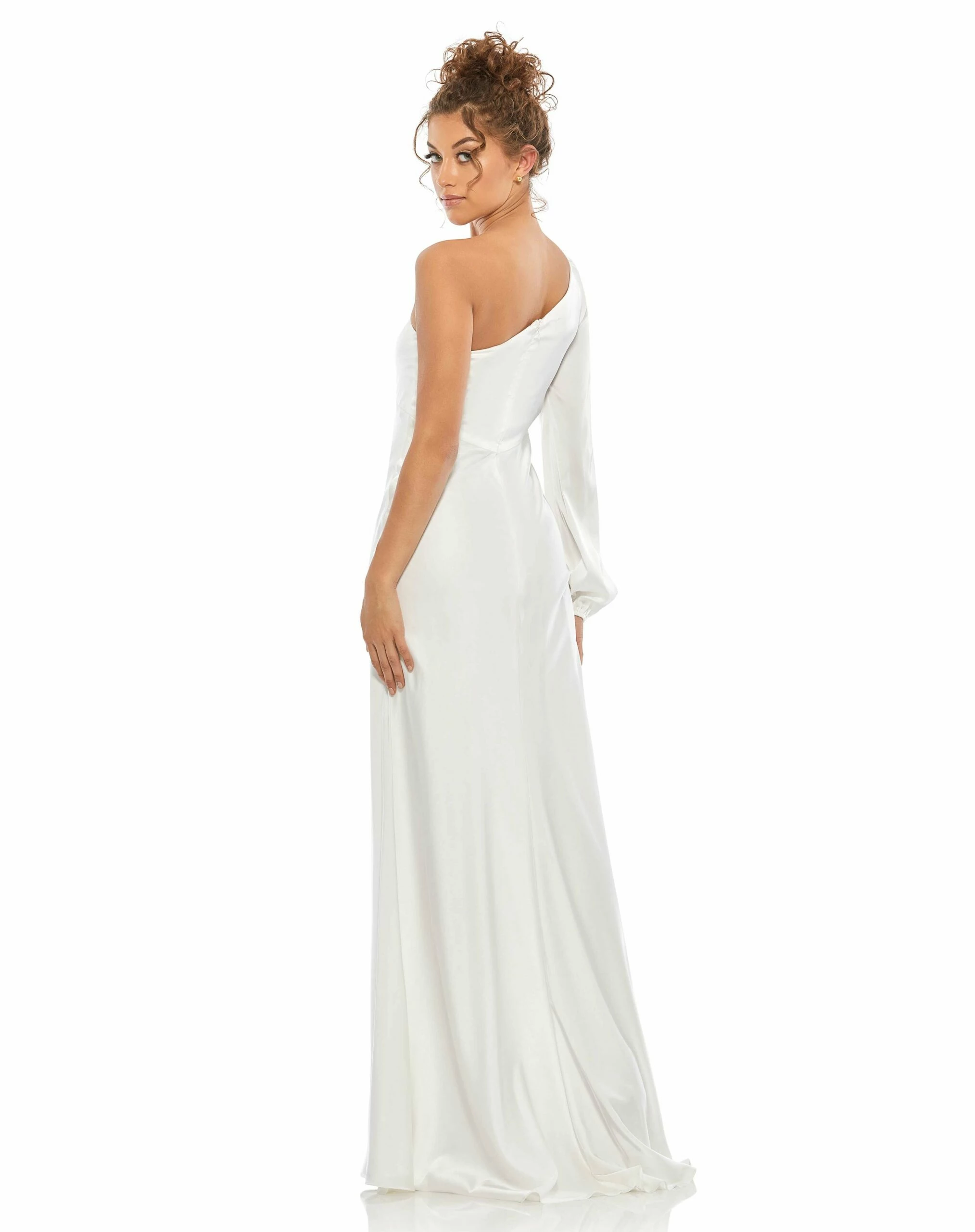 One Shoulder Blouson Sleeve Gown 7 One Shoulder Blouson Sleeve Gown - Image 5