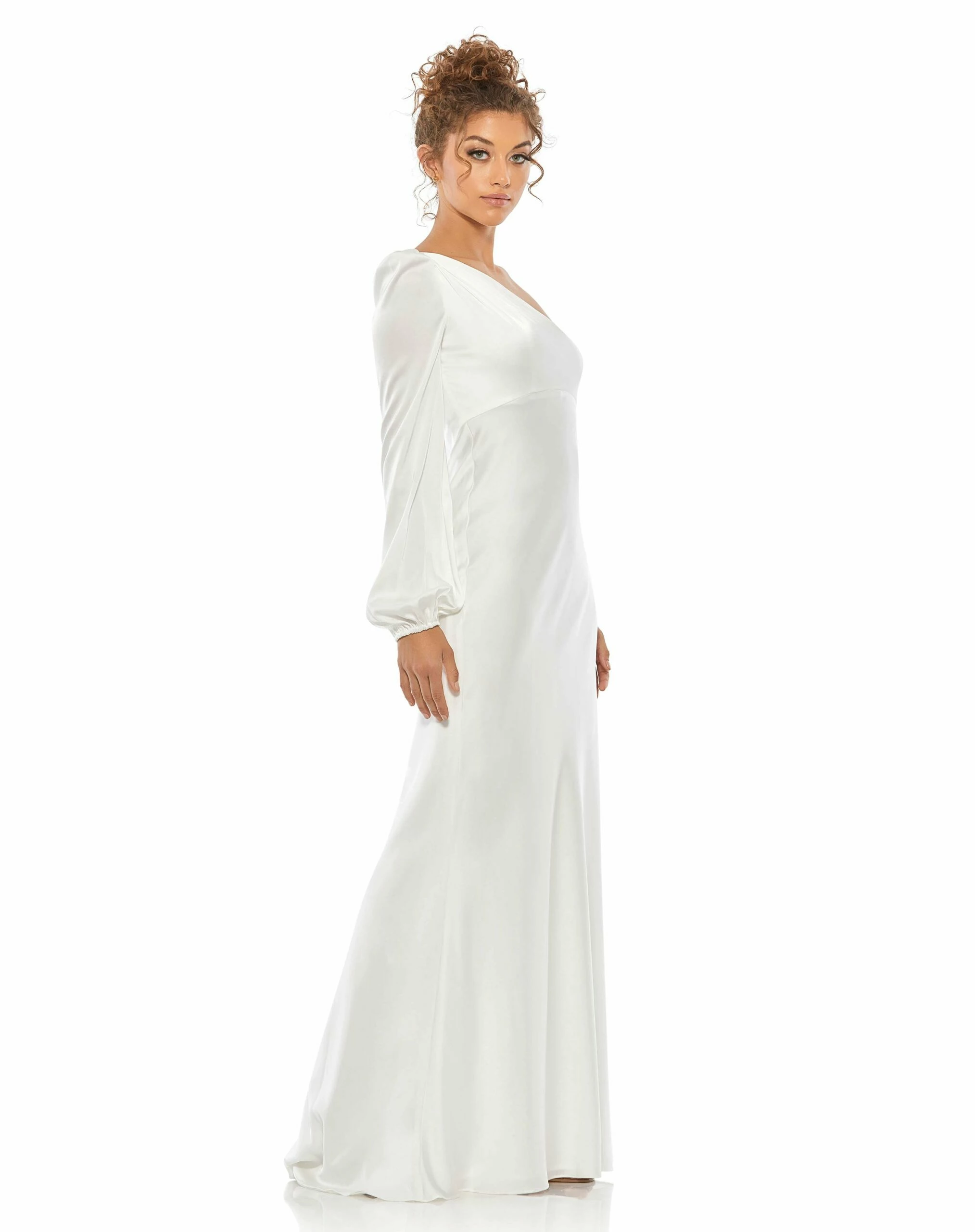 One Shoulder Blouson Sleeve Gown 8 One Shoulder Blouson Sleeve Gown - Image 6