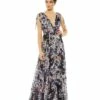 Floral Tie Shoulder V-Neck Maxi Dress -Women's Skirt 55414 BMU Default 1 WS