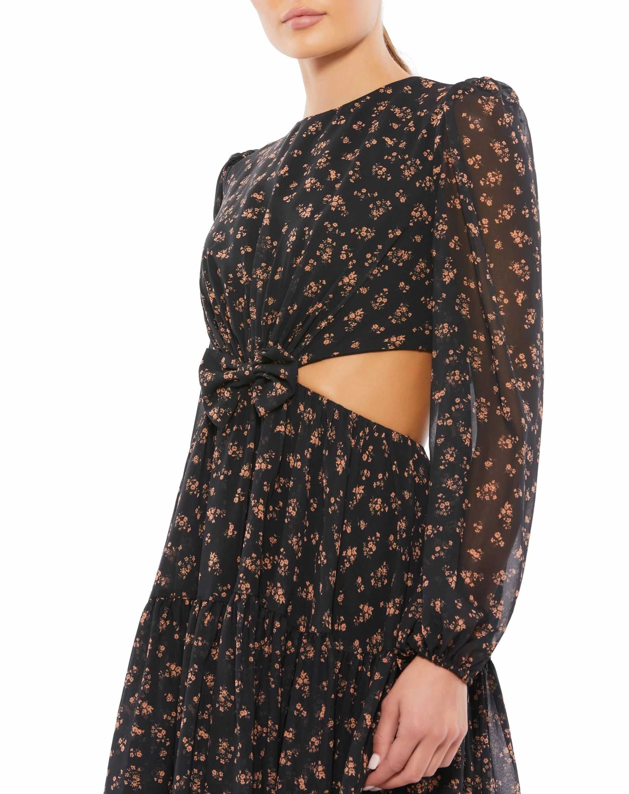 Front Bow Cut Out Long Sleeve Dress 5 Front Bow Cut Out Long Sleeve Dress - Image 3