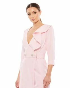 Ruffled Faux Tuxedo Mini Dress -Women's Skirt 55692 LPI 3 WS