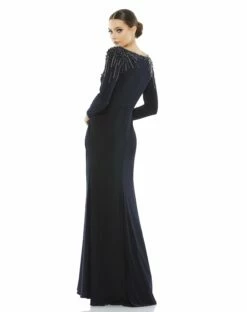 Faux Wrap Jersey Gown W/ Embellished Accents 12 Faux Wrap Jersey Gown W/ Embellished Accents -Women's Skirt 55715 MID 2 WS