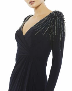 Faux Wrap Jersey Gown W/ Embellished Accents 13 Faux Wrap Jersey Gown W/ Embellished Accents -Women's Skirt 55715 mid 3 ws