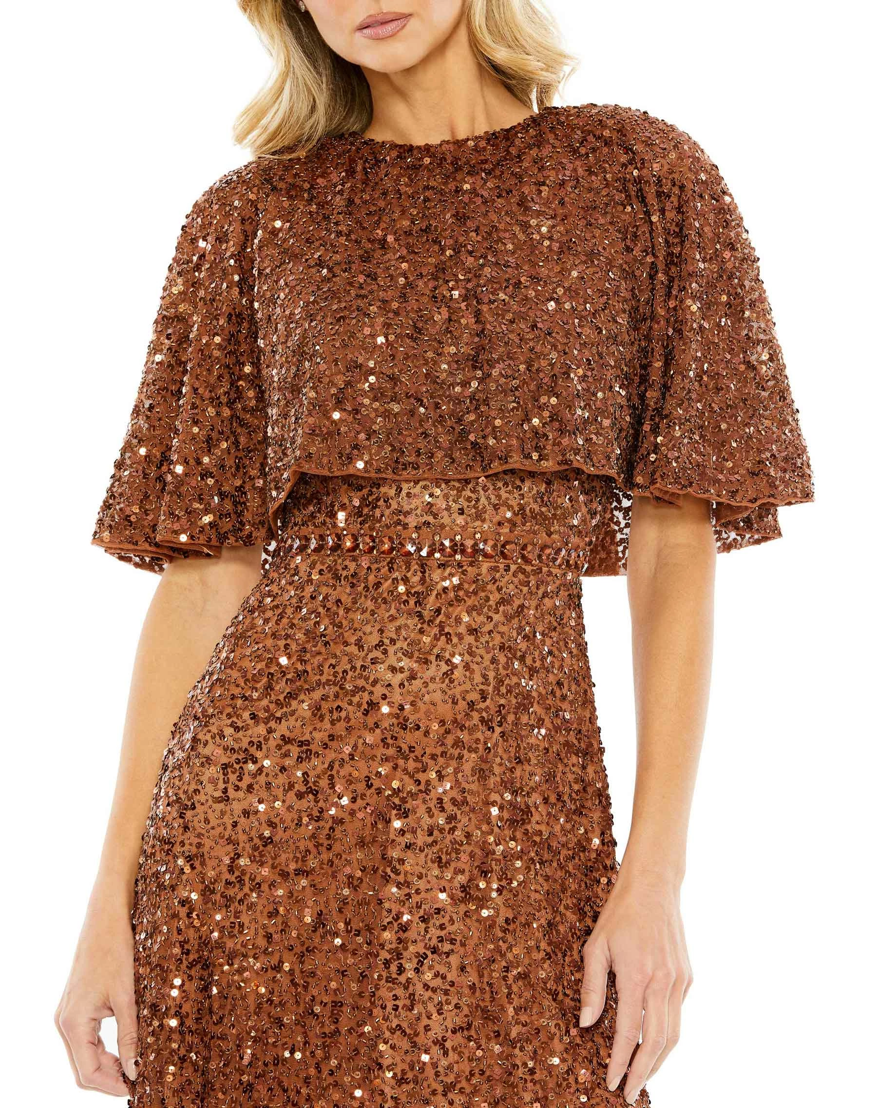 Embellished Cape High Neck Midi Dress 8 Embellished Cape High Neck Midi Dress - Image 6