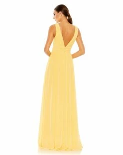 Chiffon Sleeveless Wrap Over A Line Gown 13 Chiffon Sleeveless Wrap Over A Line Gown -Women's Skirt 55793 Buttercup BK