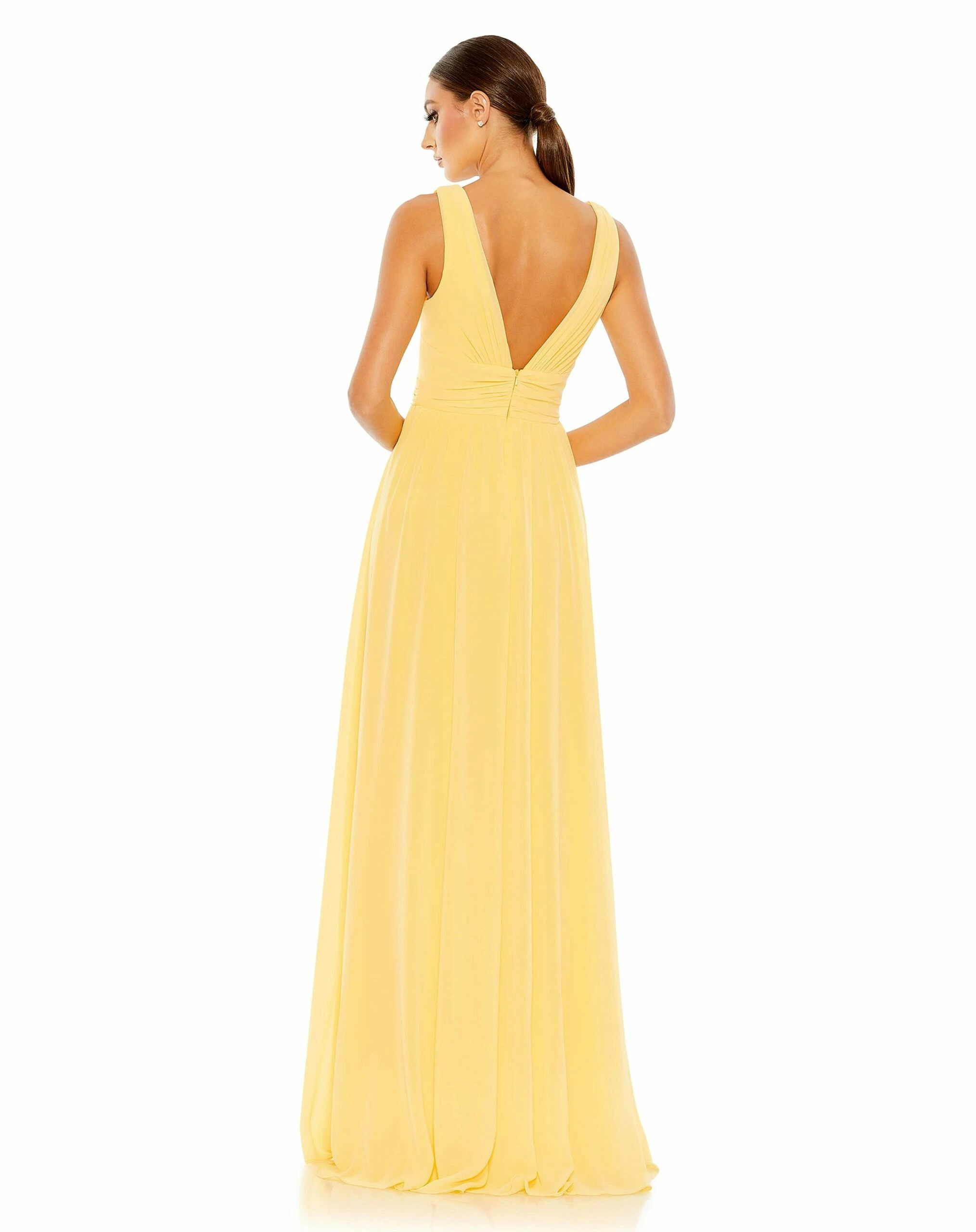 Chiffon Sleeveless Wrap Over A Line Gown 8 Chiffon Sleeveless Wrap Over A Line Gown - Image 6
