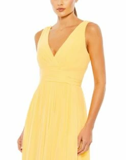 Chiffon Sleeveless Wrap Over A Line Gown 12 Chiffon Sleeveless Wrap Over A Line Gown -Women's Skirt 55793 Buttercup CL