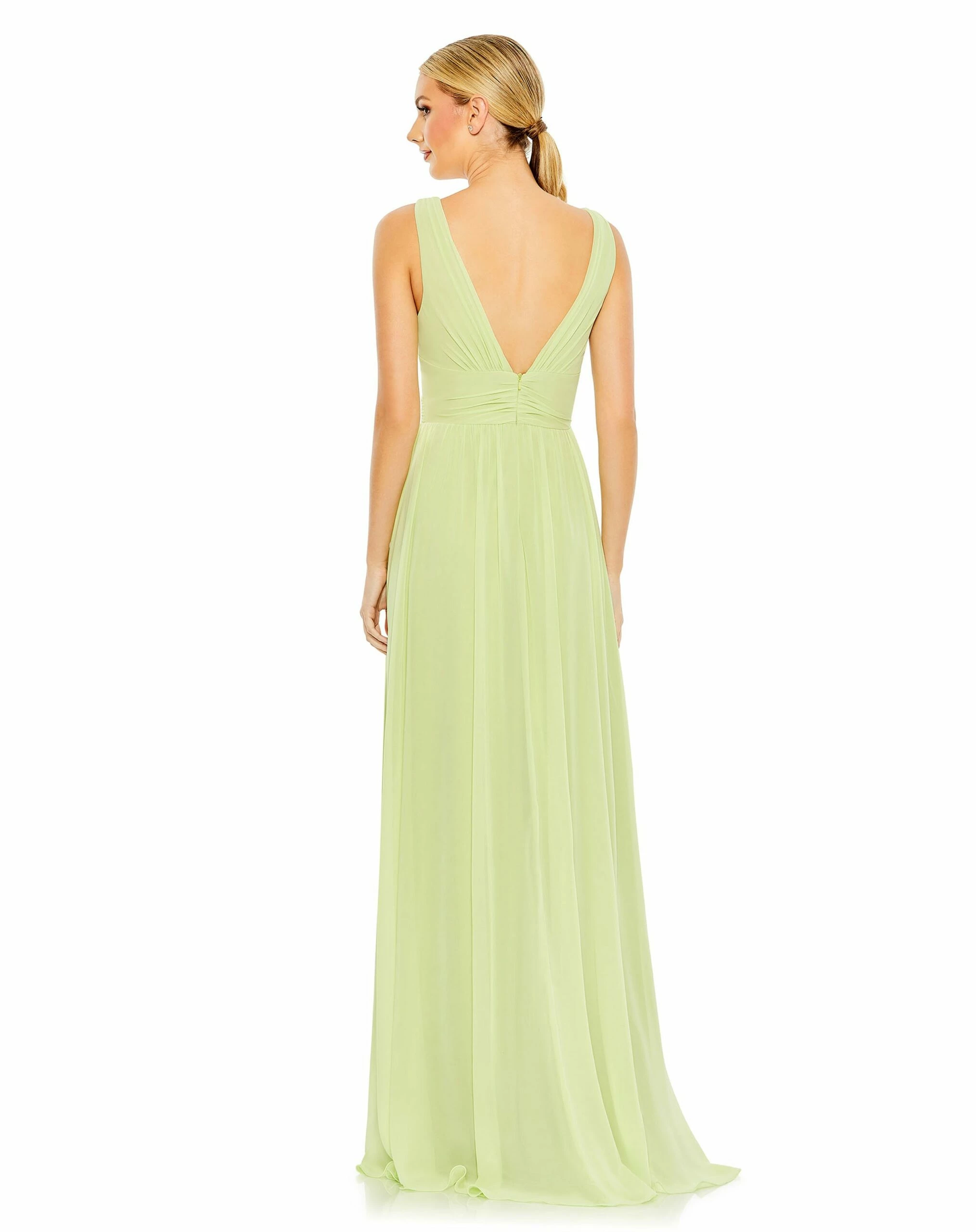 Chiffon Sleeveless Wrap Over A Line Gown 4 Chiffon Sleeveless Wrap Over A Line Gown - Image 2