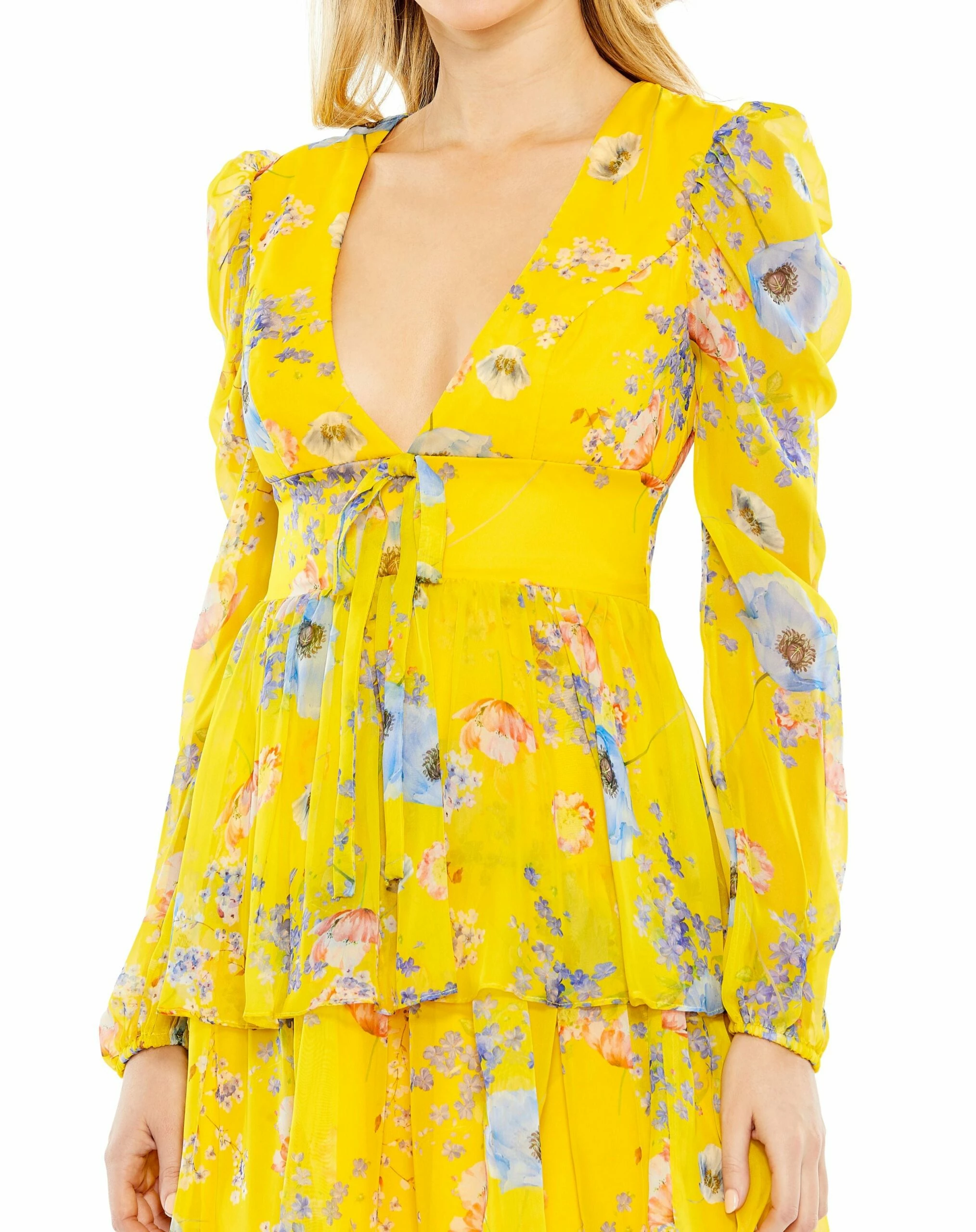 Floral Print Puff Sleeve Ruffled Mini Dress 5 Floral Print Puff Sleeve Ruffled Mini Dress - Image 3