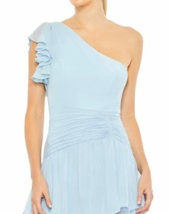 Ruffle Tiered One Flutter Sleeve Gown -Women's Skirt 55849 PowderBlue CL