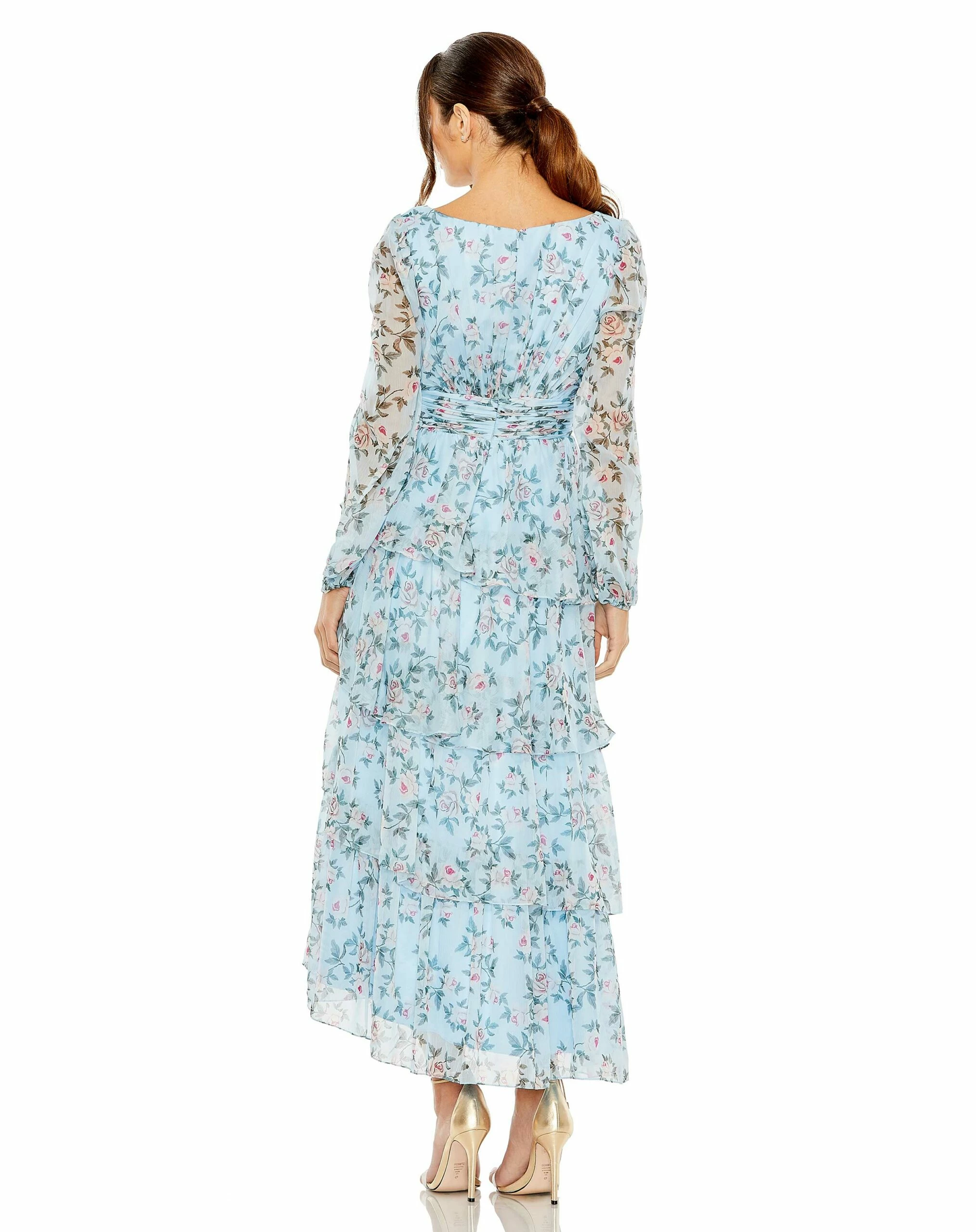 Puff Sleeve Floral Printed Dress 4 Puff Sleeve Floral Printed Dress - Image 2