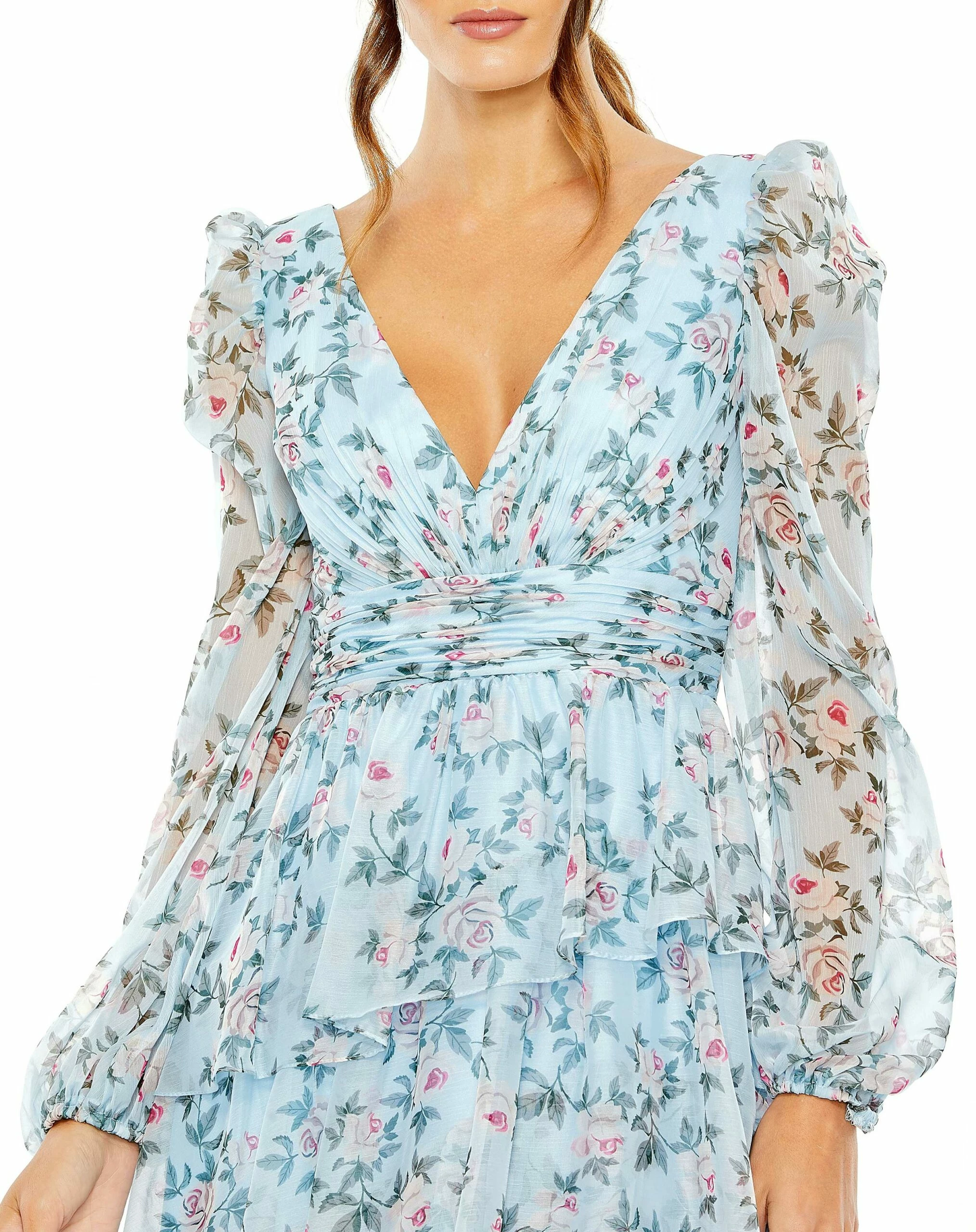 Puff Sleeve Floral Printed Dress 5 Puff Sleeve Floral Printed Dress - Image 3