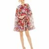 Floral Printed Cape Mini Dress -Women's Skirt 55931 FMU Default 1 WS