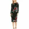 Embellished High Neck Cascading Floral Dress 2 Embellished High Neck Cascading Floral Dress -Women's Skirt 5596 BlackMulti AB 1