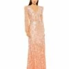 V Neck Empire Waist Puff Shoulder Sequin Embellished Gown -Women's Skirt 5643 PCH Default 1 WS
