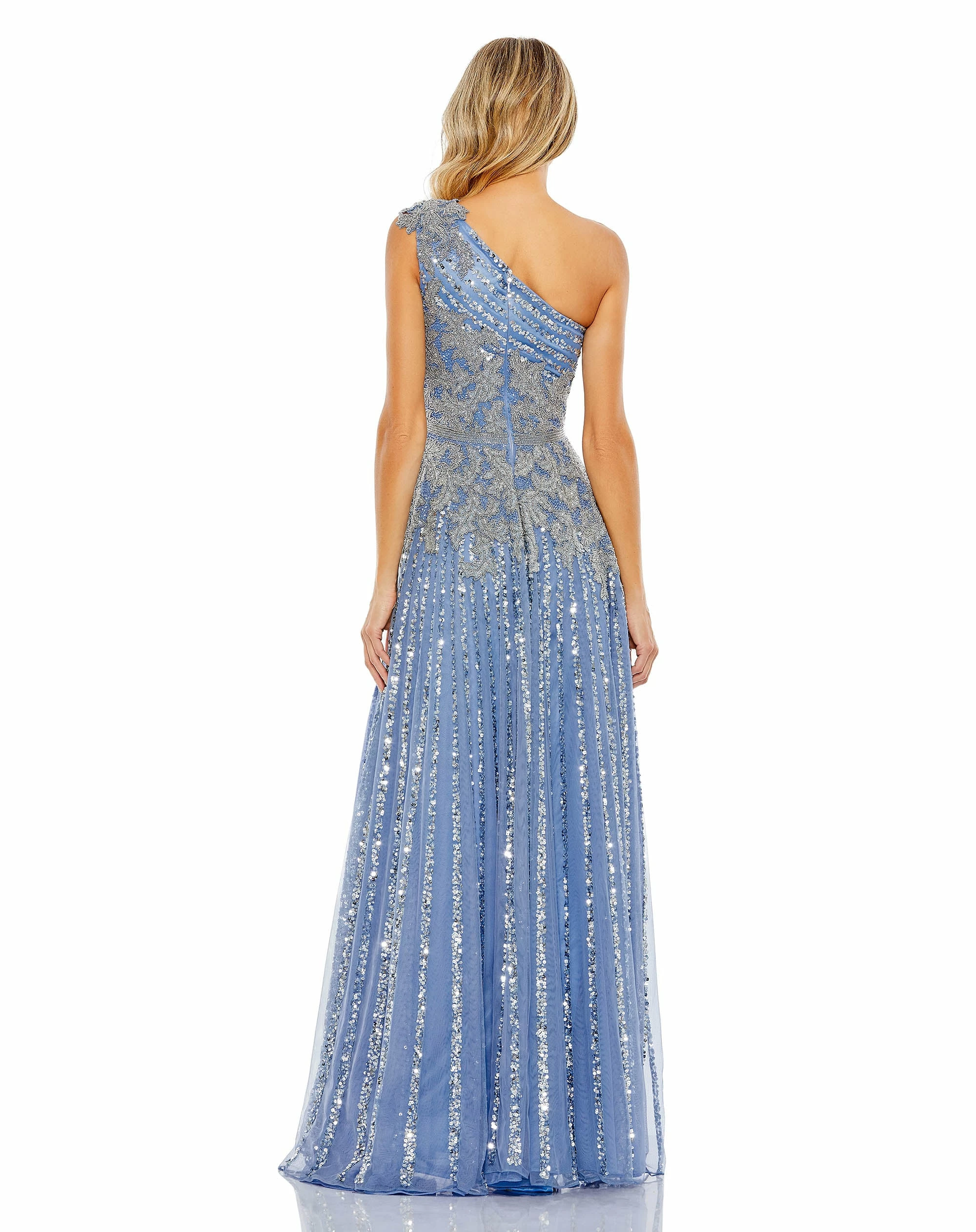 Beaded Embellished One Shoulder A Line Gown 4 Beaded Embellished One Shoulder A Line Gown - Image 2