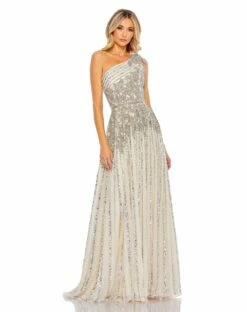 Beaded Embellished One Shoulder A Line Gown 11 Beaded Embellished One Shoulder A Line Gown -Women's Skirt 5679 SIN Default 1 WS