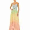 Sequined Rainbow Sleeveless High Low Gown -Women's Skirt 5691 MUL Default 1 WS