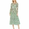 Sequined Floral Long Sleeve High Neck Midi Dress -Women's Skirt 5716 SAM Default 1 WS