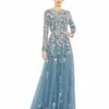 Sequined Floral Long Sleeve High Neck Gown -Women's Skirt 5721 SBM Default 1 WS