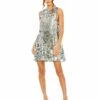 Sleeveless Disc Sequin Trapeze Mini Dress 1 Sleeveless Disc Sequin Trapeze Mini Dress -Women's Skirt 5961 SIL Default 1 WS